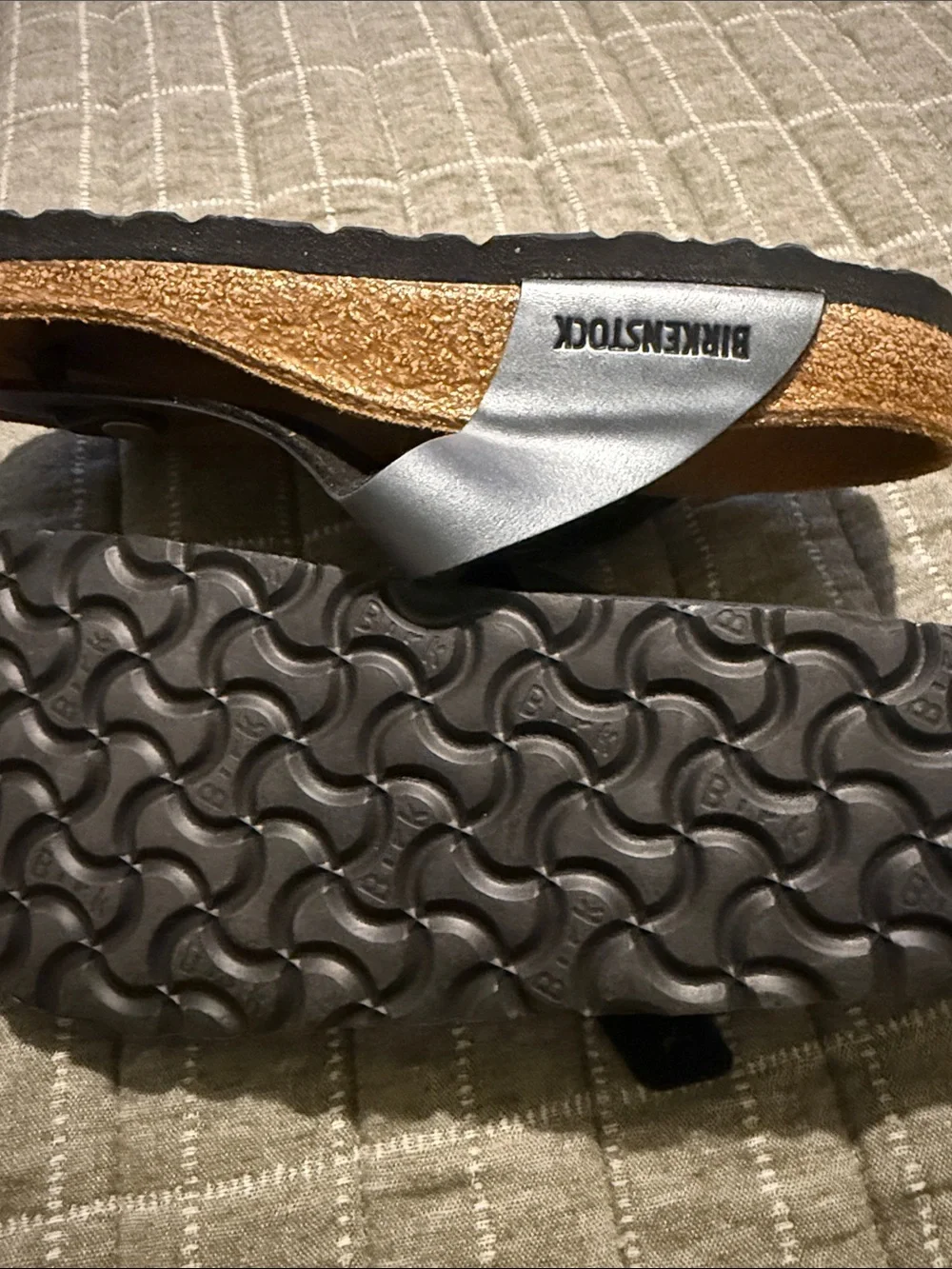 Birkenstock Gizeh Sandals in Metallic Steel gray new 38 - Picture 5 of 7